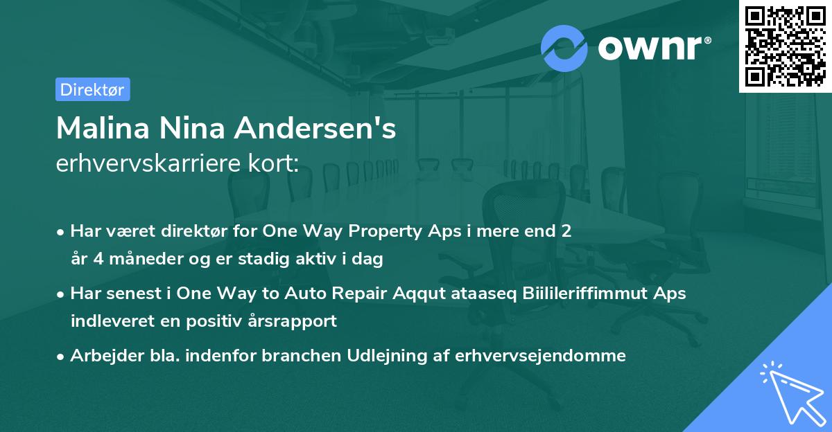 Malina Nina Andersen's erhvervskarriere kort