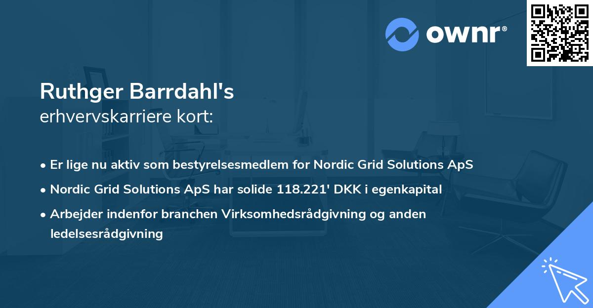 Ruthger Barrdahl's erhvervskarriere kort