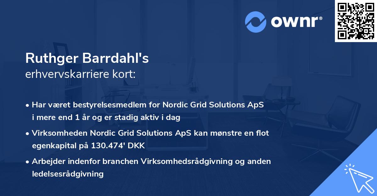 Ruthger Barrdahl's erhvervskarriere kort