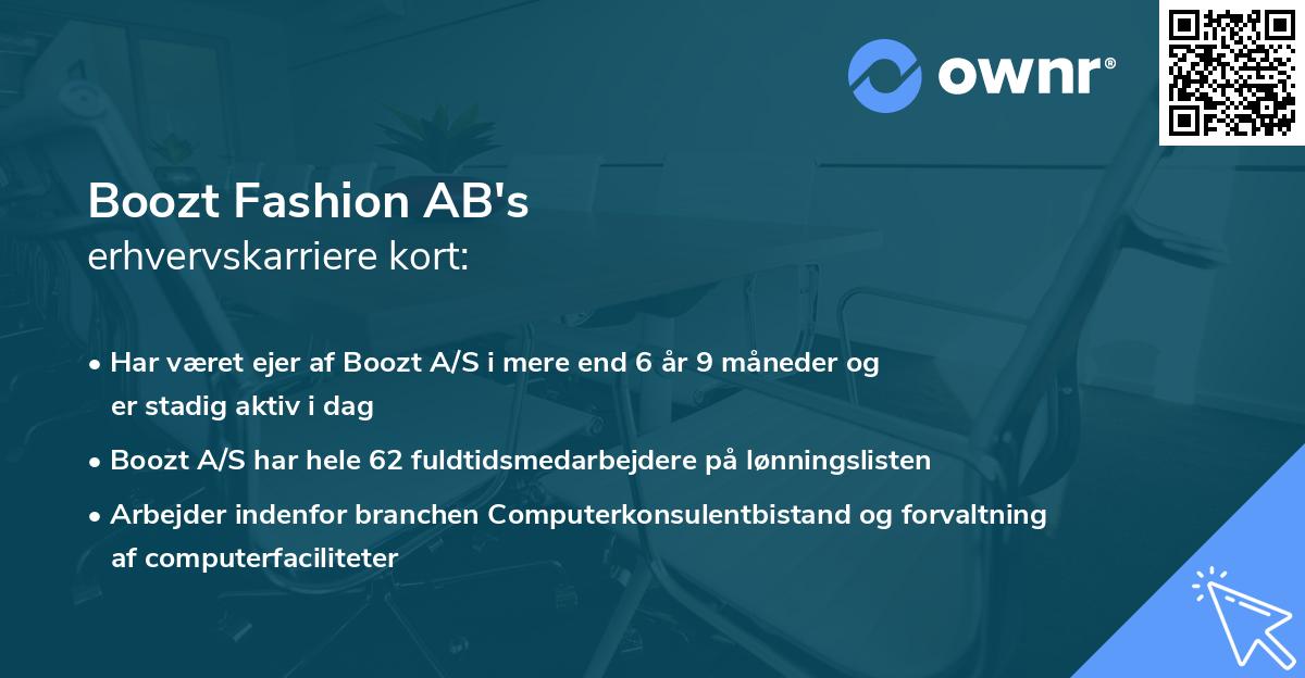 Boozt Fashion AB's erhvervskarriere kort
