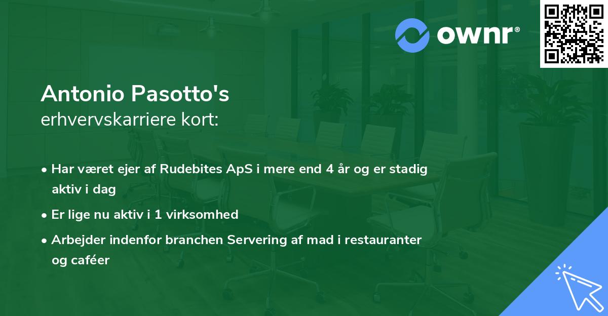 Antonio Pasotto's erhvervskarriere kort