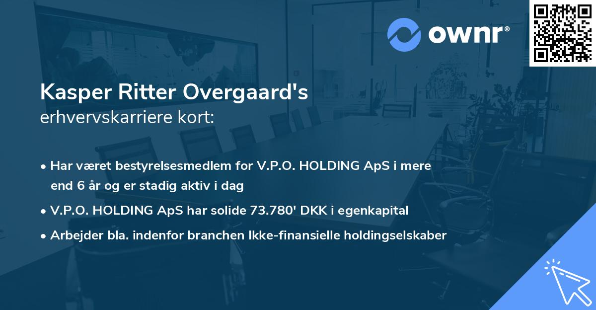 Kasper Ritter Overgaard's erhvervskarriere kort