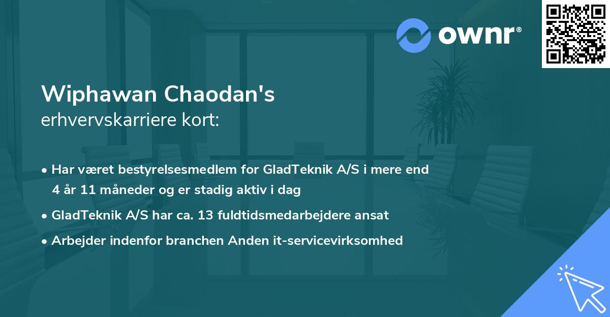 Wiphawan Chaodan's erhvervskarriere kort