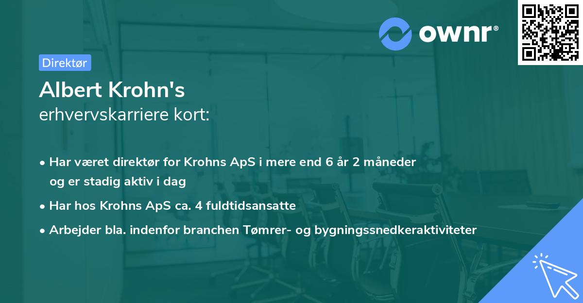 Albert Krohn's erhvervskarriere kort