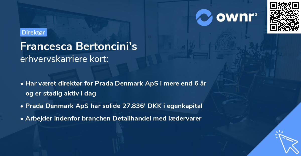 Francesca Bertoncini's erhvervskarriere kort