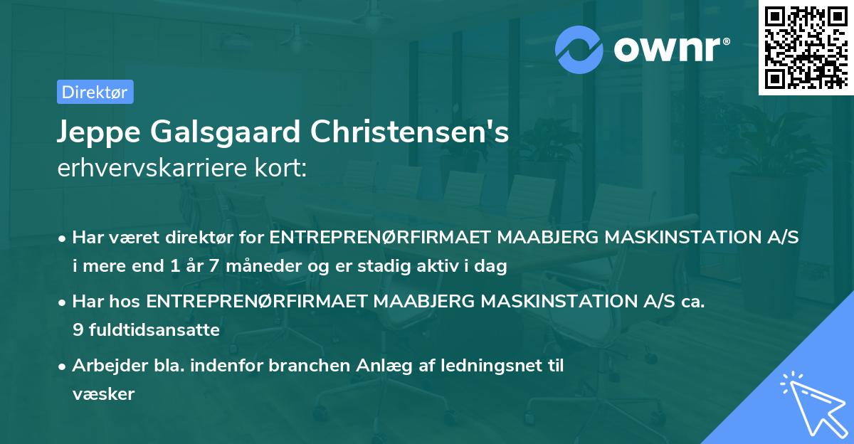 Jeppe Galsgaard Christensen's erhvervskarriere kort