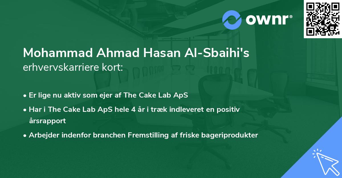 Mohammad Ahmad Hasan Al-Sbaihi's erhvervskarriere kort
