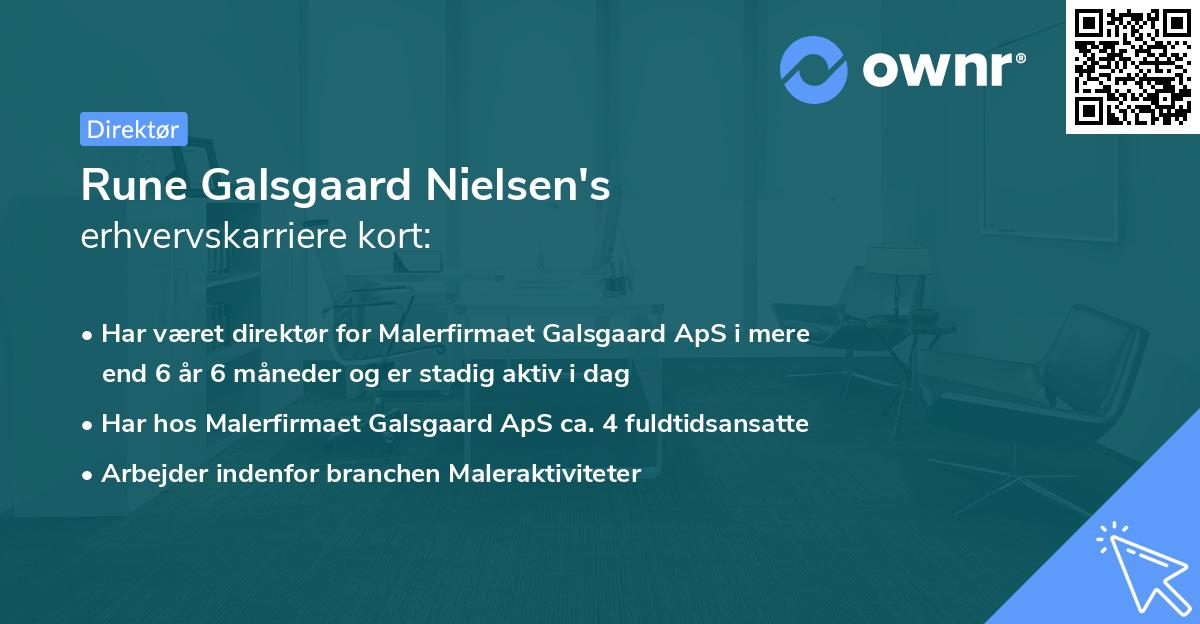 Rune Galsgaard Nielsen's erhvervskarriere kort