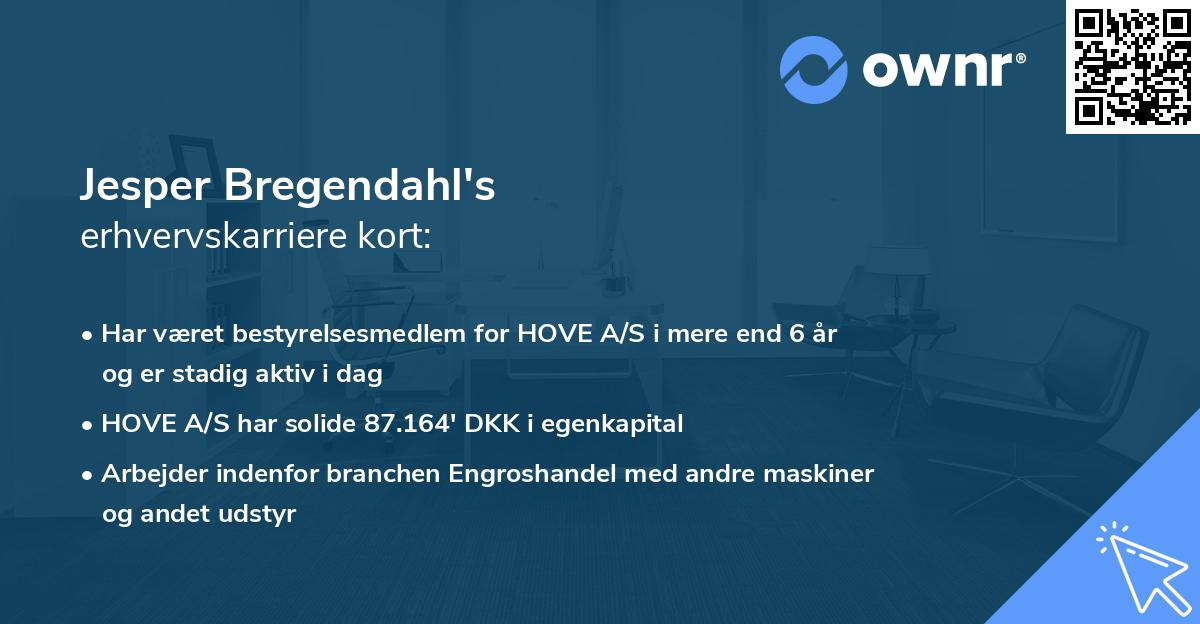 Jesper Bregendahl's erhvervskarriere kort
