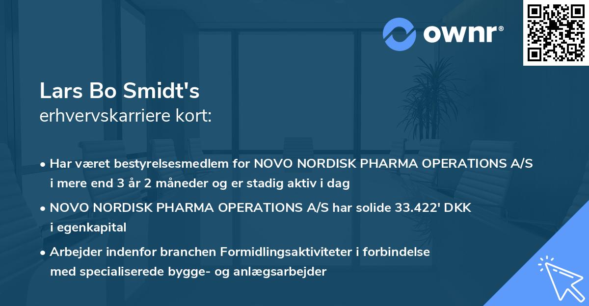 Lars Bo Smidt's erhvervskarriere kort