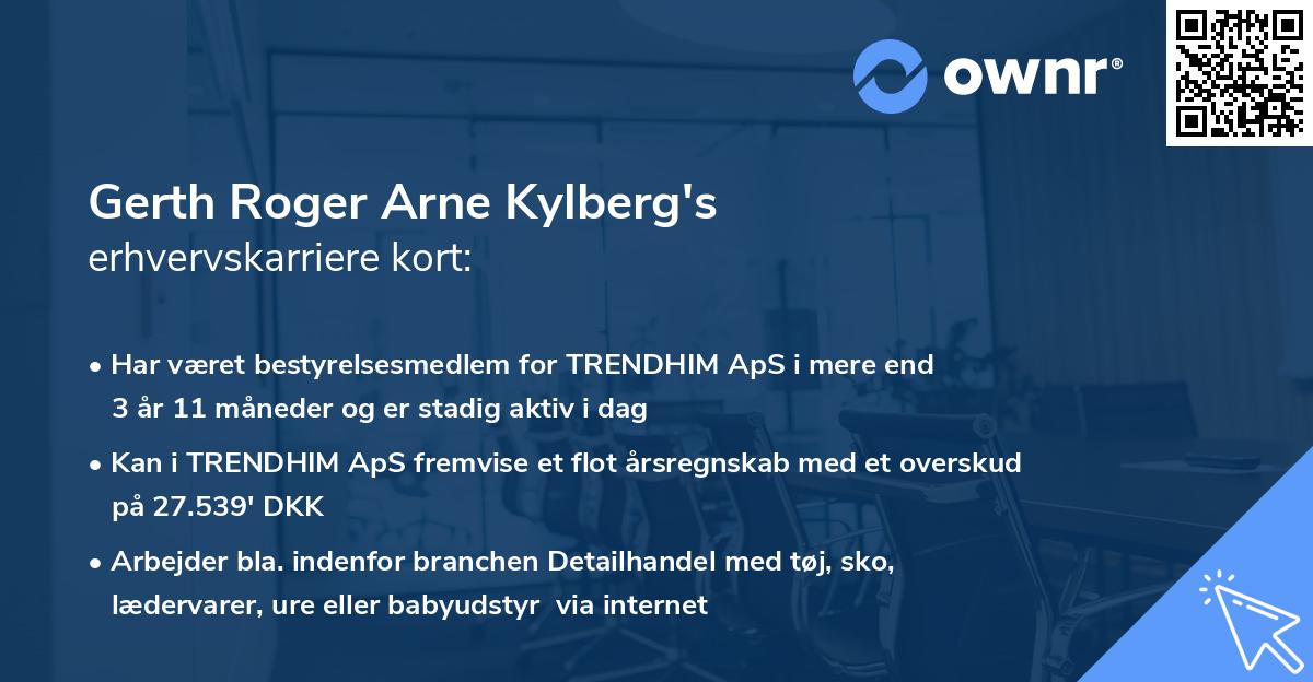 Gerth Roger Arne Kylberg's erhvervskarriere kort