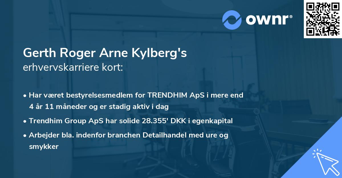 Gerth Roger Arne Kylberg's erhvervskarriere kort