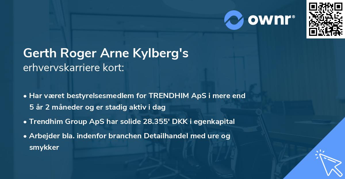 Gerth Roger Arne Kylberg's erhvervskarriere kort