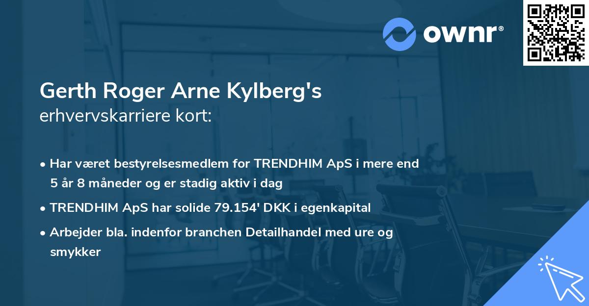Gerth Roger Arne Kylberg's erhvervskarriere kort