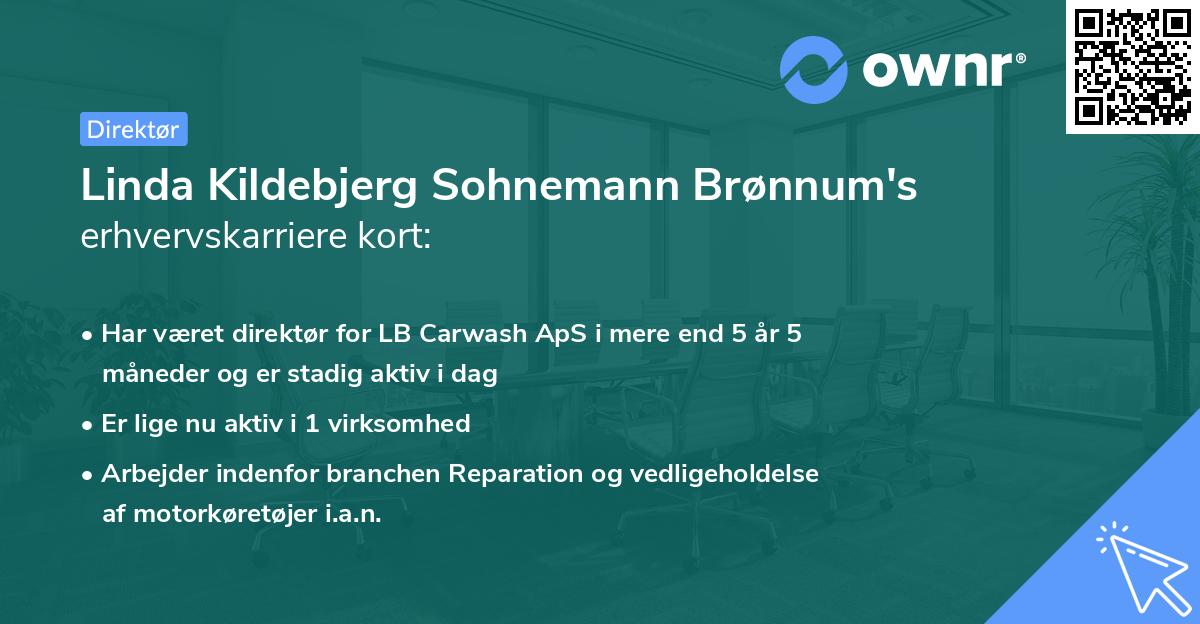 Linda Kildebjerg Sohnemann Brønnum's erhvervskarriere kort