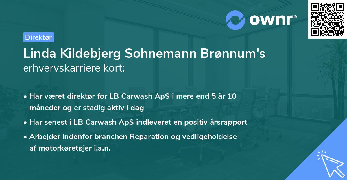 Linda Kildebjerg Sohnemann Brønnum's erhvervskarriere kort