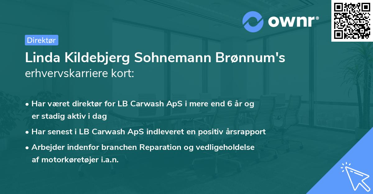 Linda Kildebjerg Sohnemann Brønnum's erhvervskarriere kort