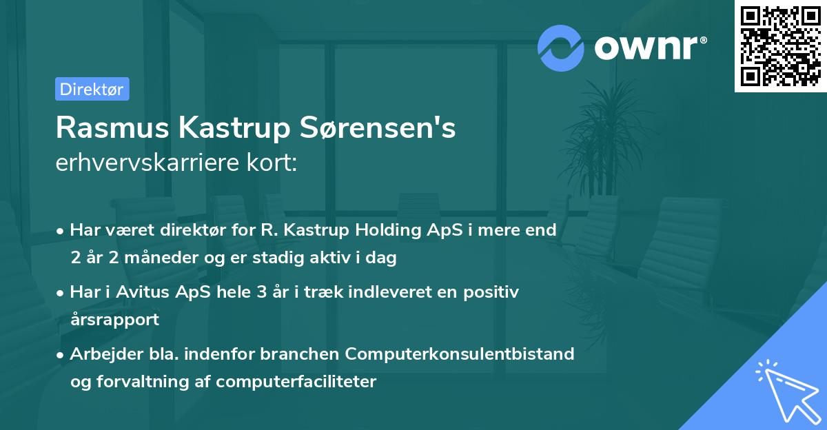 Rasmus Kastrup Sørensen's erhvervskarriere kort