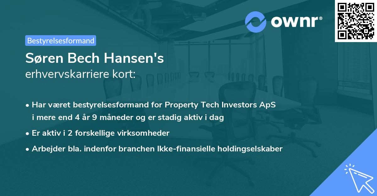 Søren Bech Hansen's erhvervskarriere kort