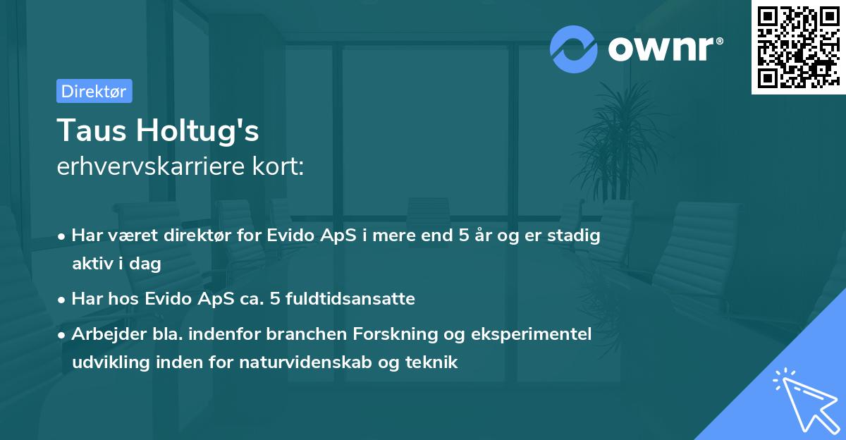 Taus Holtug's erhvervskarriere kort