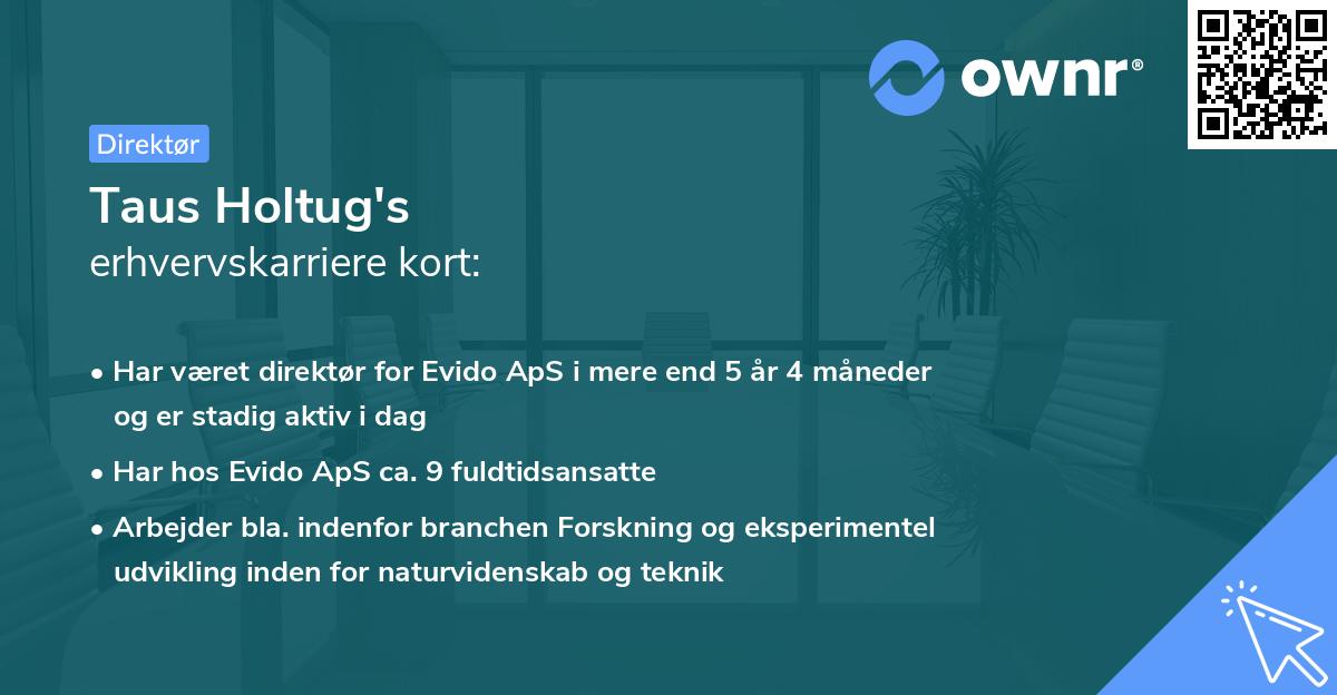 Taus Holtug's erhvervskarriere kort