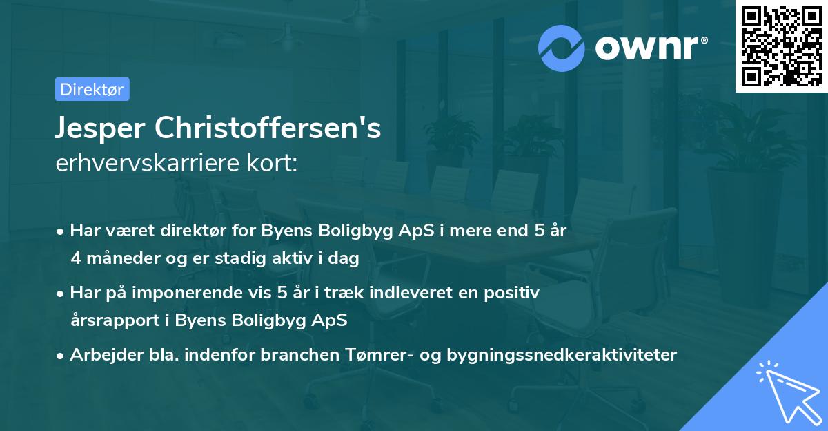 Jesper Christoffersen's erhvervskarriere kort