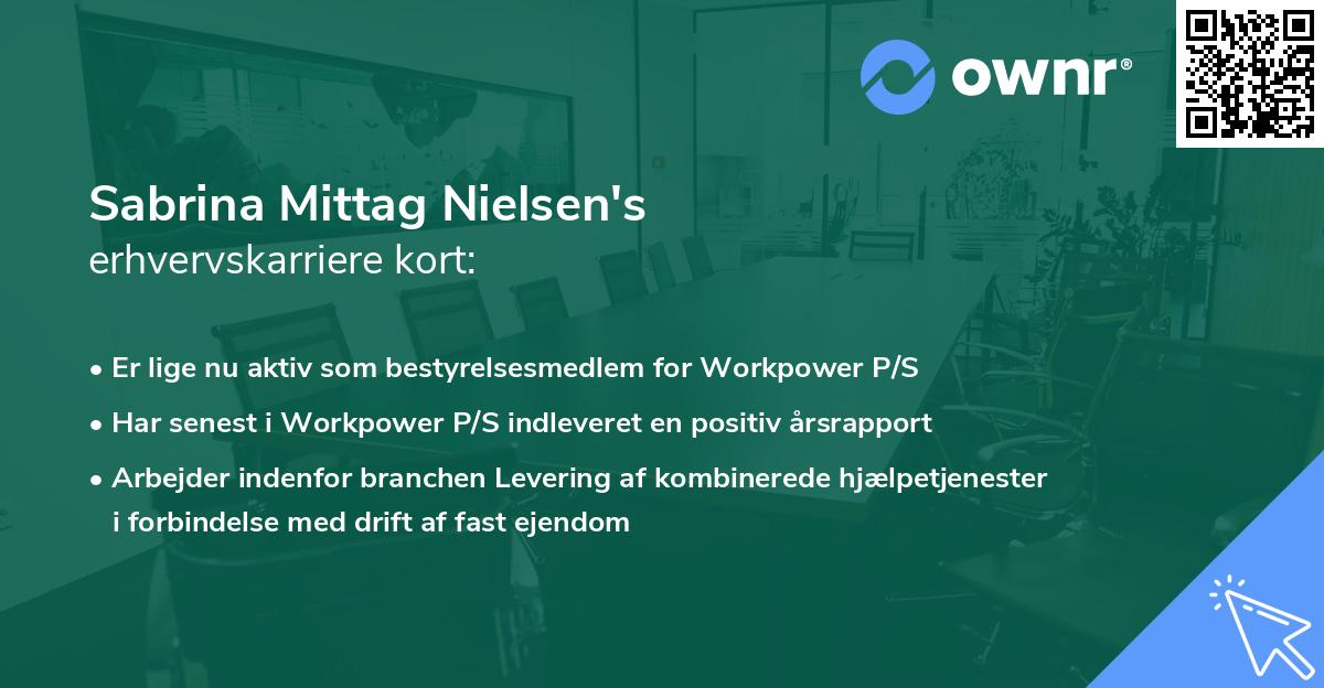 Sabrina Mittag Nielsen's erhvervskarriere kort