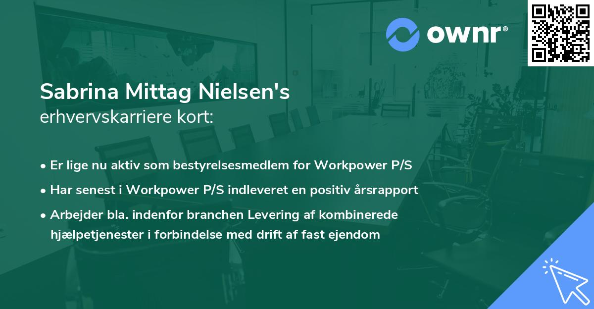 Sabrina Mittag Nielsen's erhvervskarriere kort
