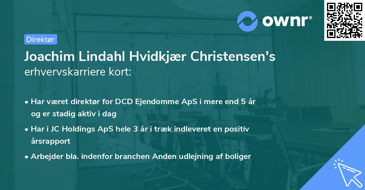 Joachim Lindahl Hvidkjær Christensen's erhvervskarriere kort