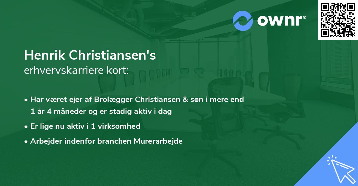 Henrik Christiansen's erhvervskarriere kort