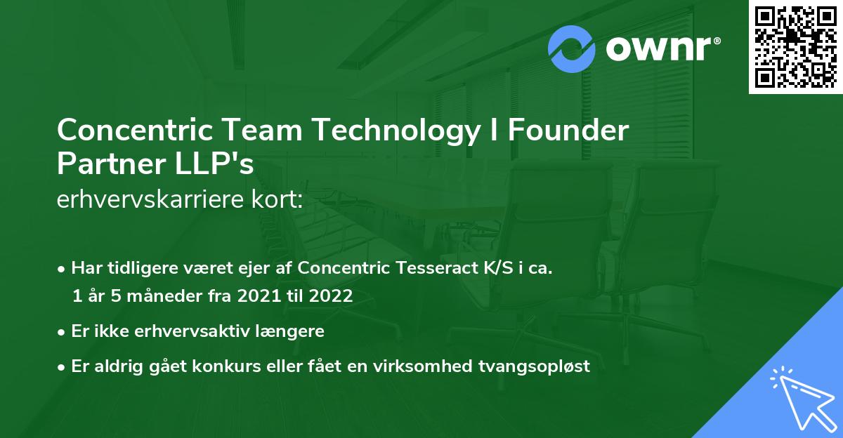 Concentric Team Technology I Founder Partner LLP's erhvervskarriere kort