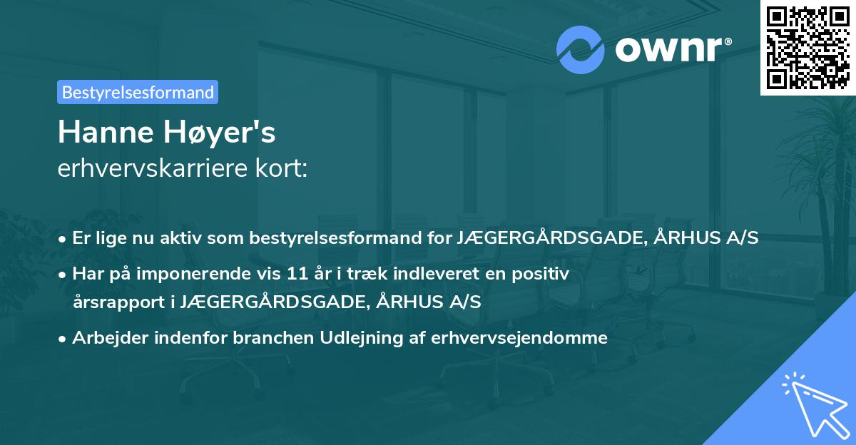 Hanne Høyer's erhvervskarriere kort