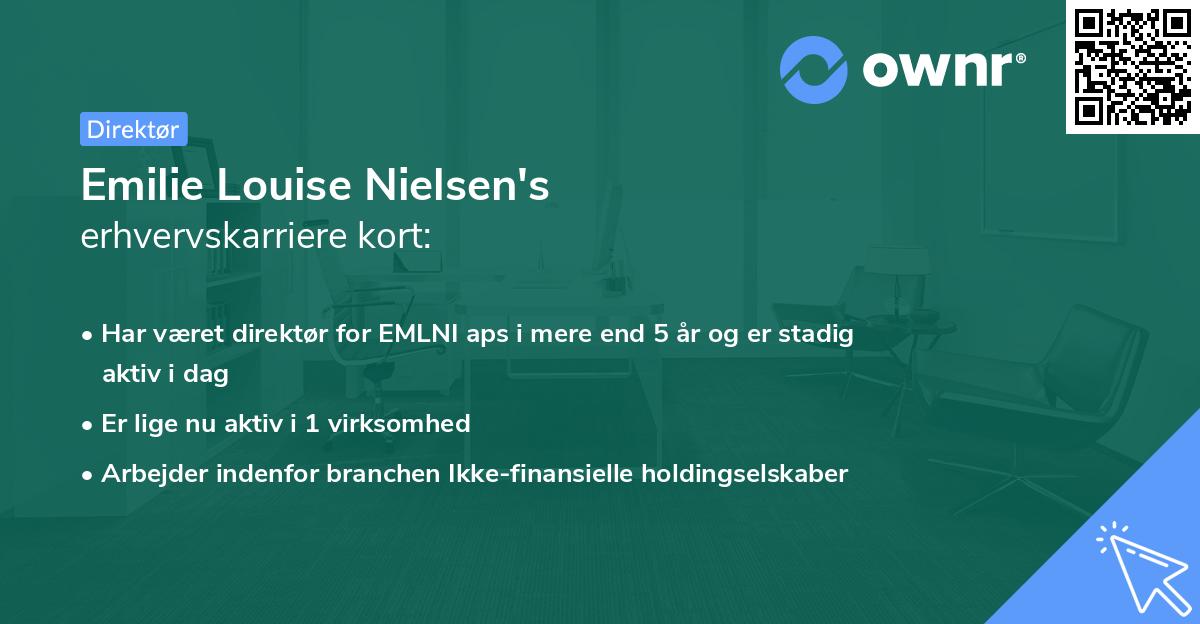 Emilie Louise Nielsen's erhvervskarriere kort