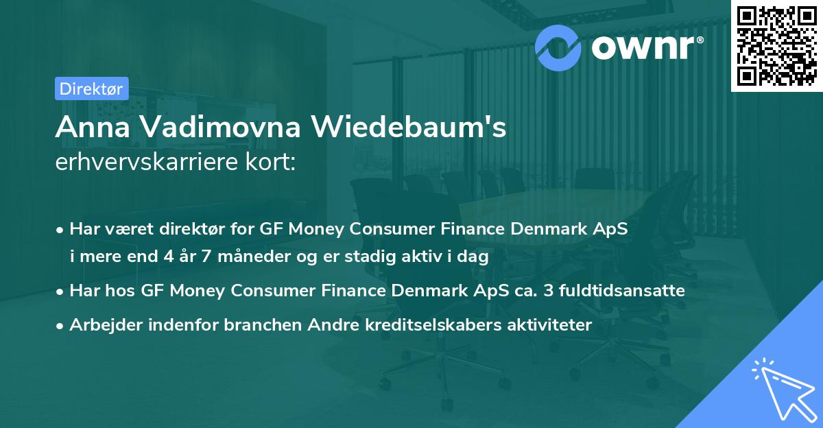 Anna Vadimovna Wiedebaum's erhvervskarriere kort