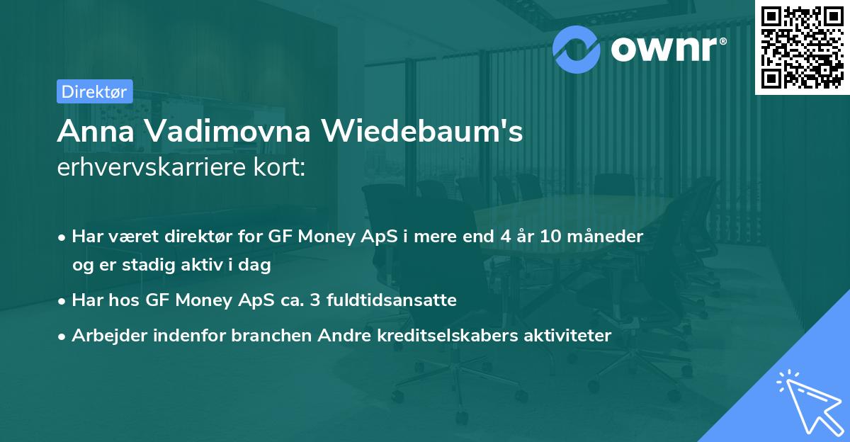Anna Vadimovna Wiedebaum's erhvervskarriere kort