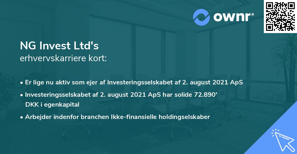 NG Invest Ltd's erhvervskarriere kort