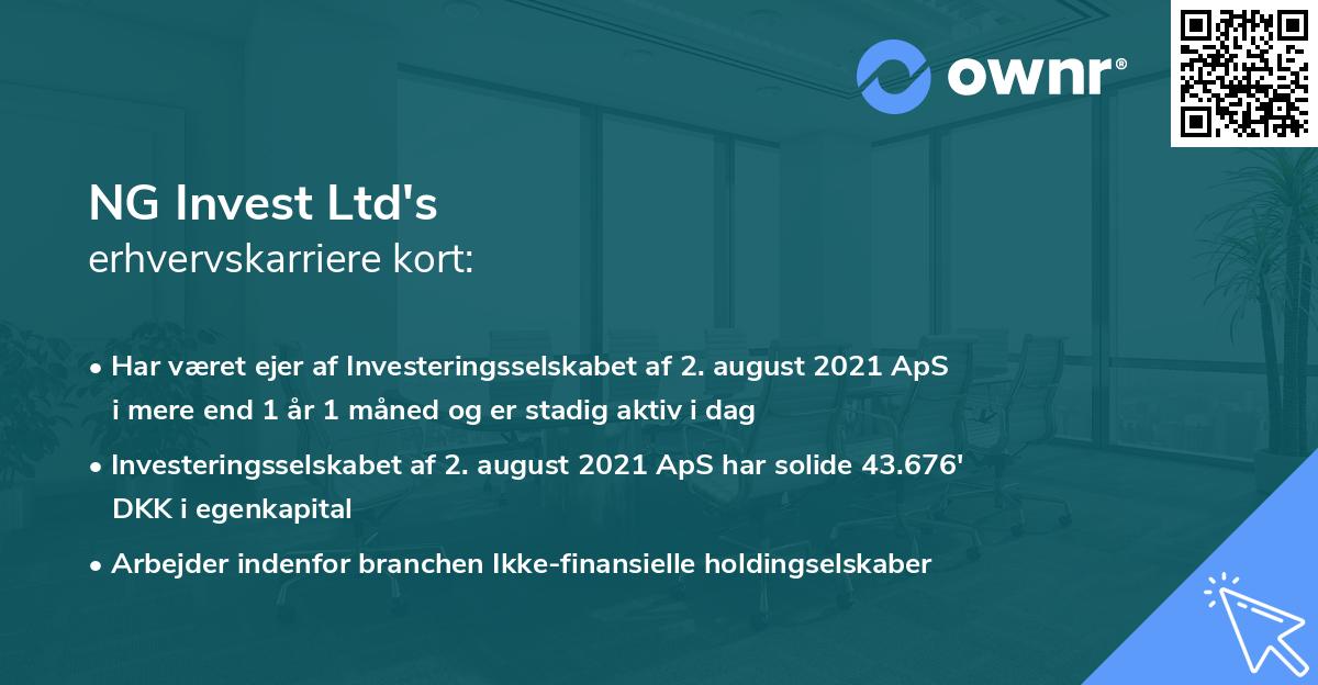 NG Invest Ltd's erhvervskarriere kort