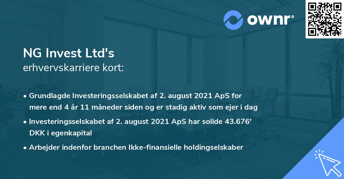 NG Invest Ltd's erhvervskarriere kort