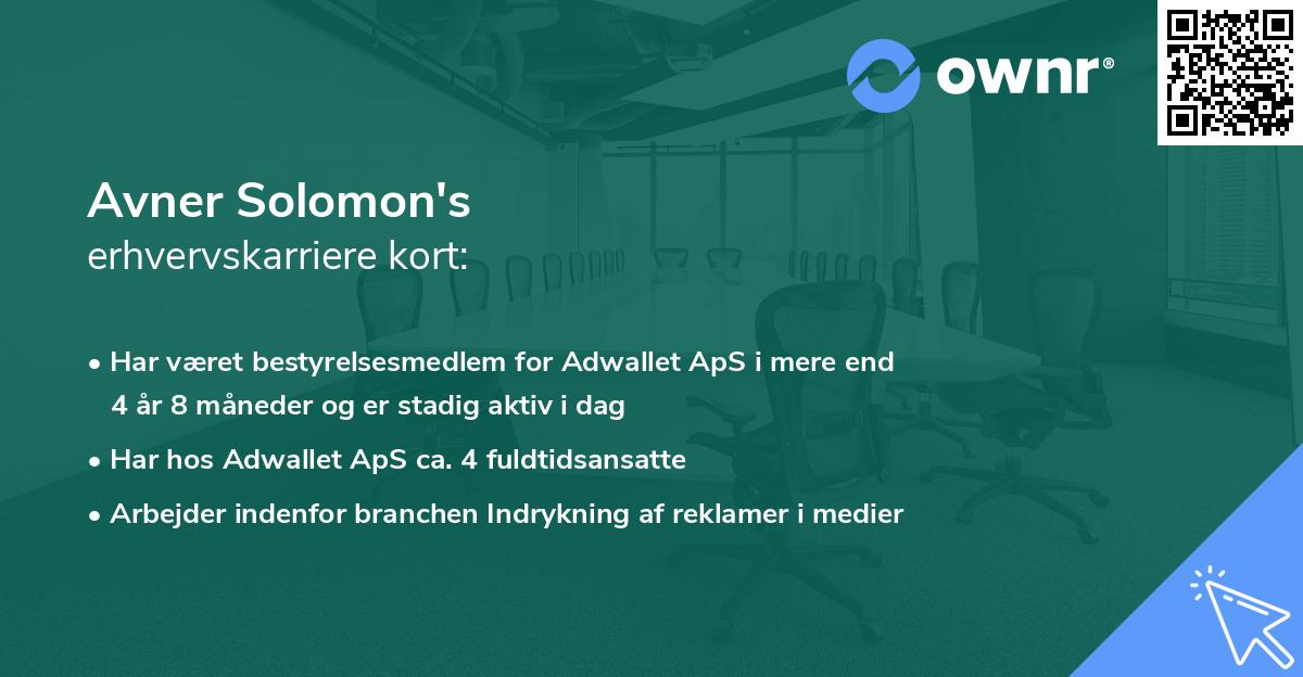 Avner Solomon's erhvervskarriere kort