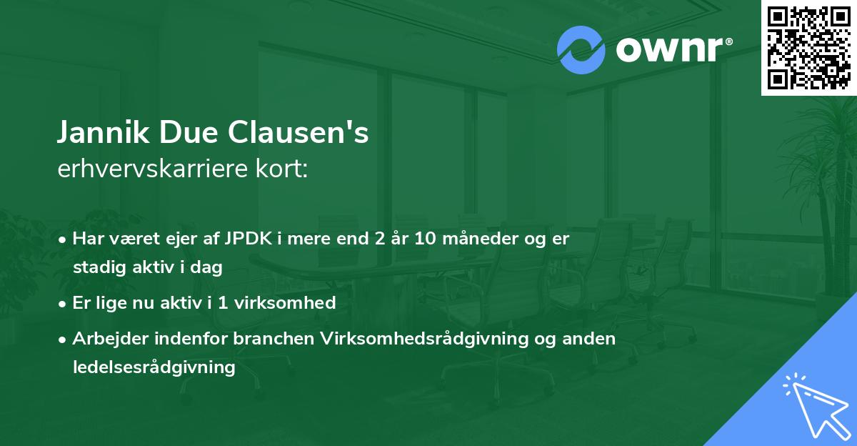 Jannik Due Clausen's erhvervskarriere kort