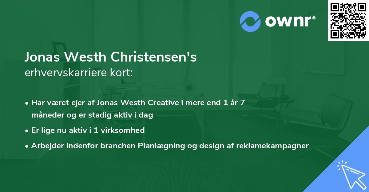 Jonas Westh Christensen's erhvervskarriere kort