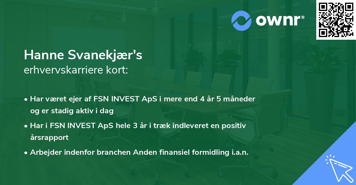Hanne Svanekjær's erhvervskarriere kort