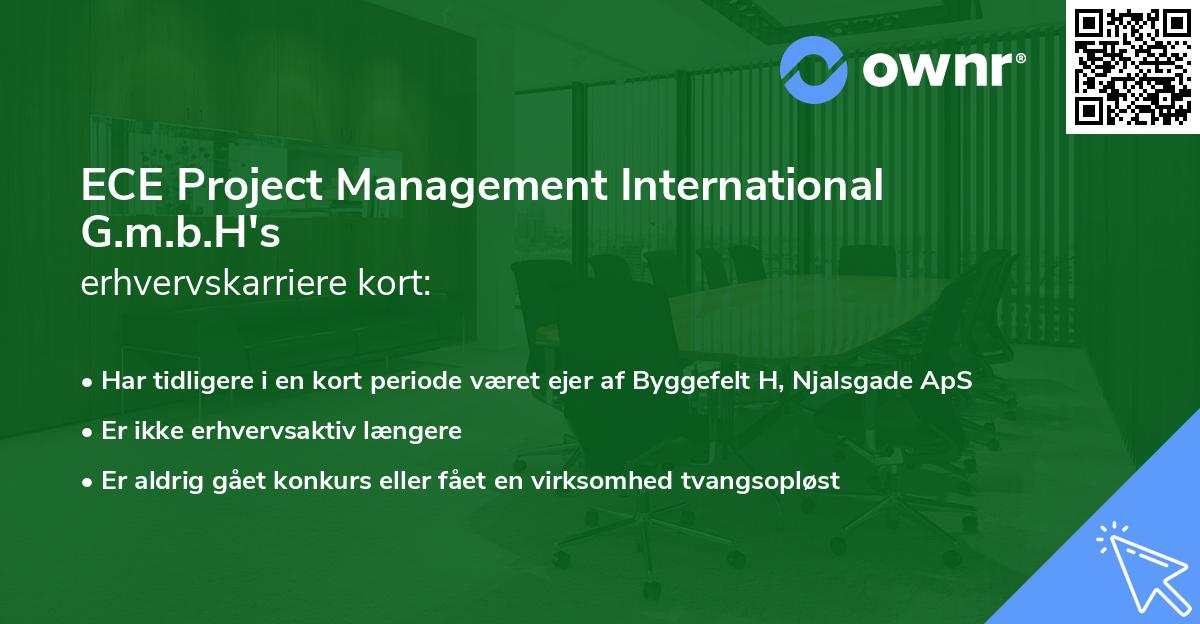 ECE Project Management International G.m.b.H's erhvervskarriere kort