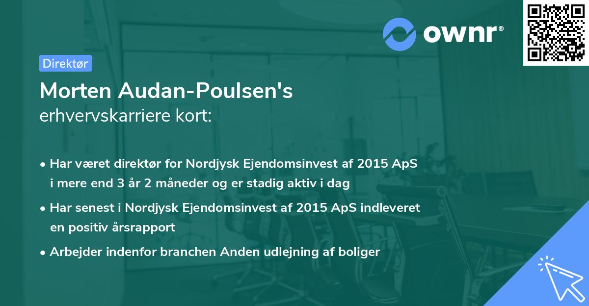 Morten Audan-Poulsen's erhvervskarriere kort