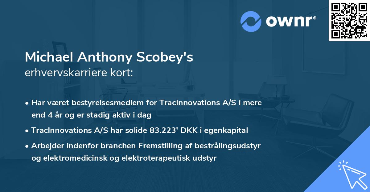 Michael Anthony Scobey's erhvervskarriere kort