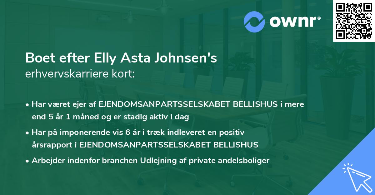 Boet efter Elly Asta Johnsen's erhvervskarriere kort