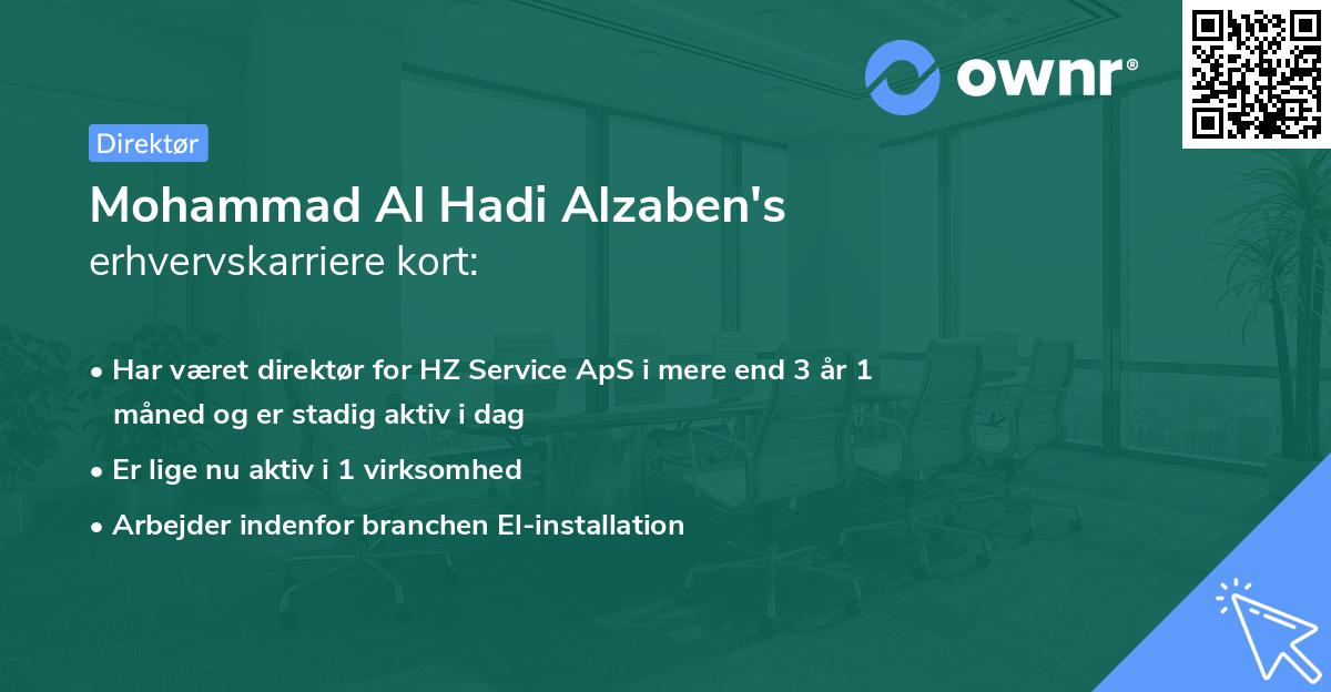 Mohammad Al Hadi Alzaben's erhvervskarriere kort