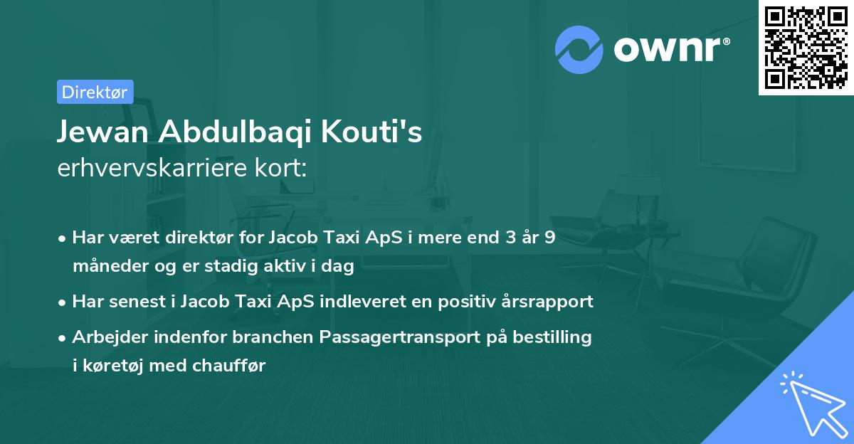 Jewan Abdulbaqi Kouti's erhvervskarriere kort