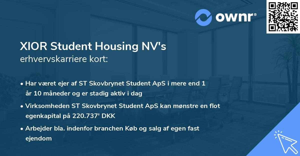 XIOR Student Housing NV's erhvervskarriere kort