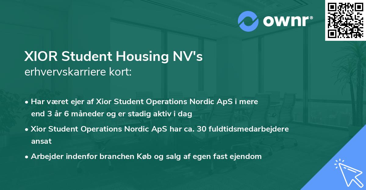 XIOR Student Housing NV's erhvervskarriere kort